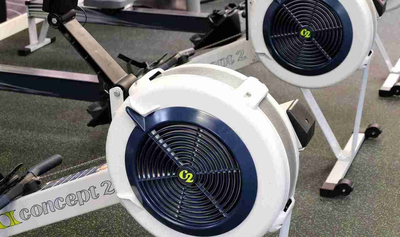 A sleek compact rowing machine