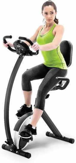 Marcy Foldable Upright Exercise Bike with Adjustable Resistance for Cardio Workout