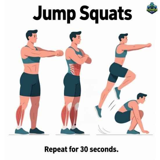 Jump Squats HIIT Exercises for Small Spaces