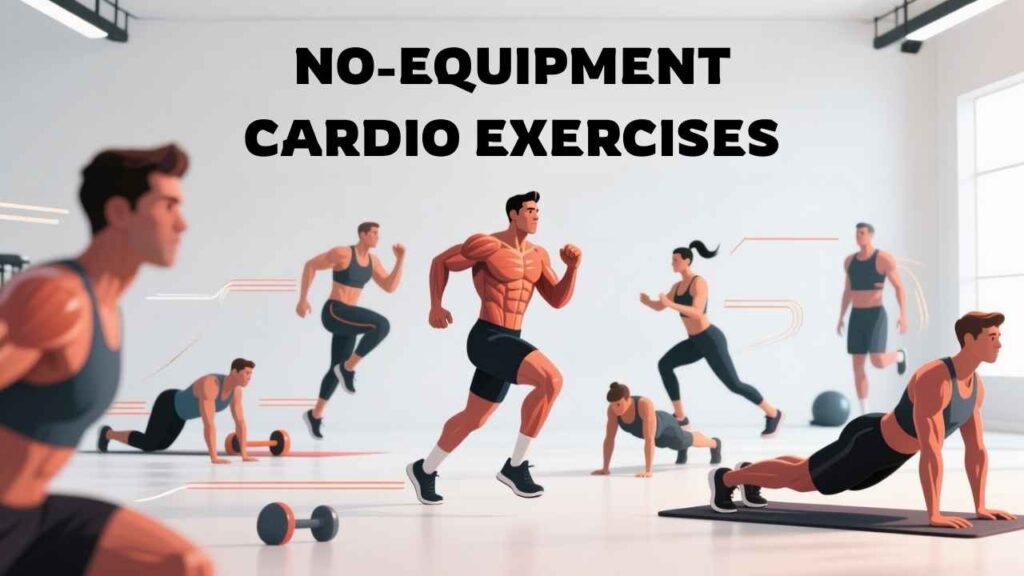 Cardio Without Machines: Get Fit with Zero Equipment 4 group of happy, healthy people exercising Cardio Without Machines