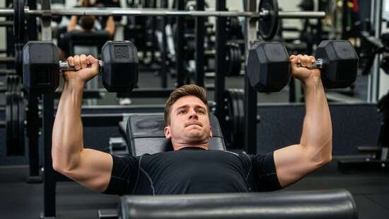 flat dumbbell bench press exercise