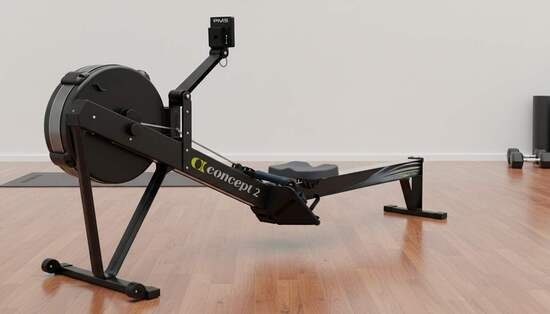 Concept 2 Model D rowing machine in a modern home gym setting