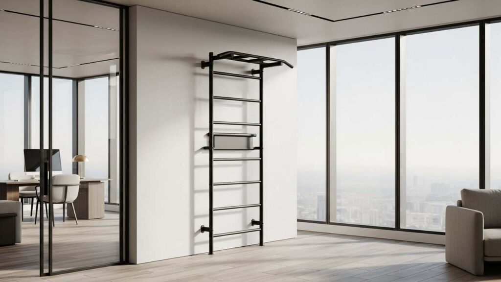 Sleek wall-mounted Pull-up bar exercises