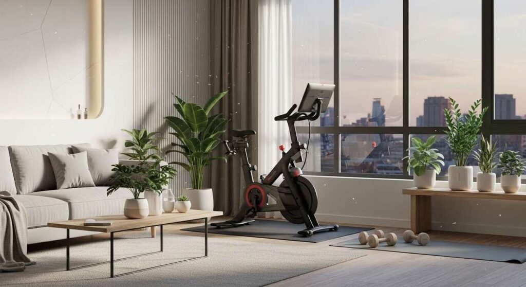 Best smart exercise bike under $500 in a stylish modern home setup