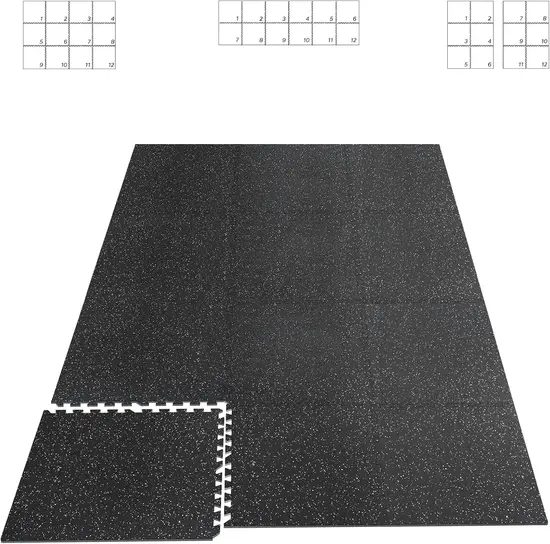 12 Pcs 48 Sq Ft Exercise Equipment Mats