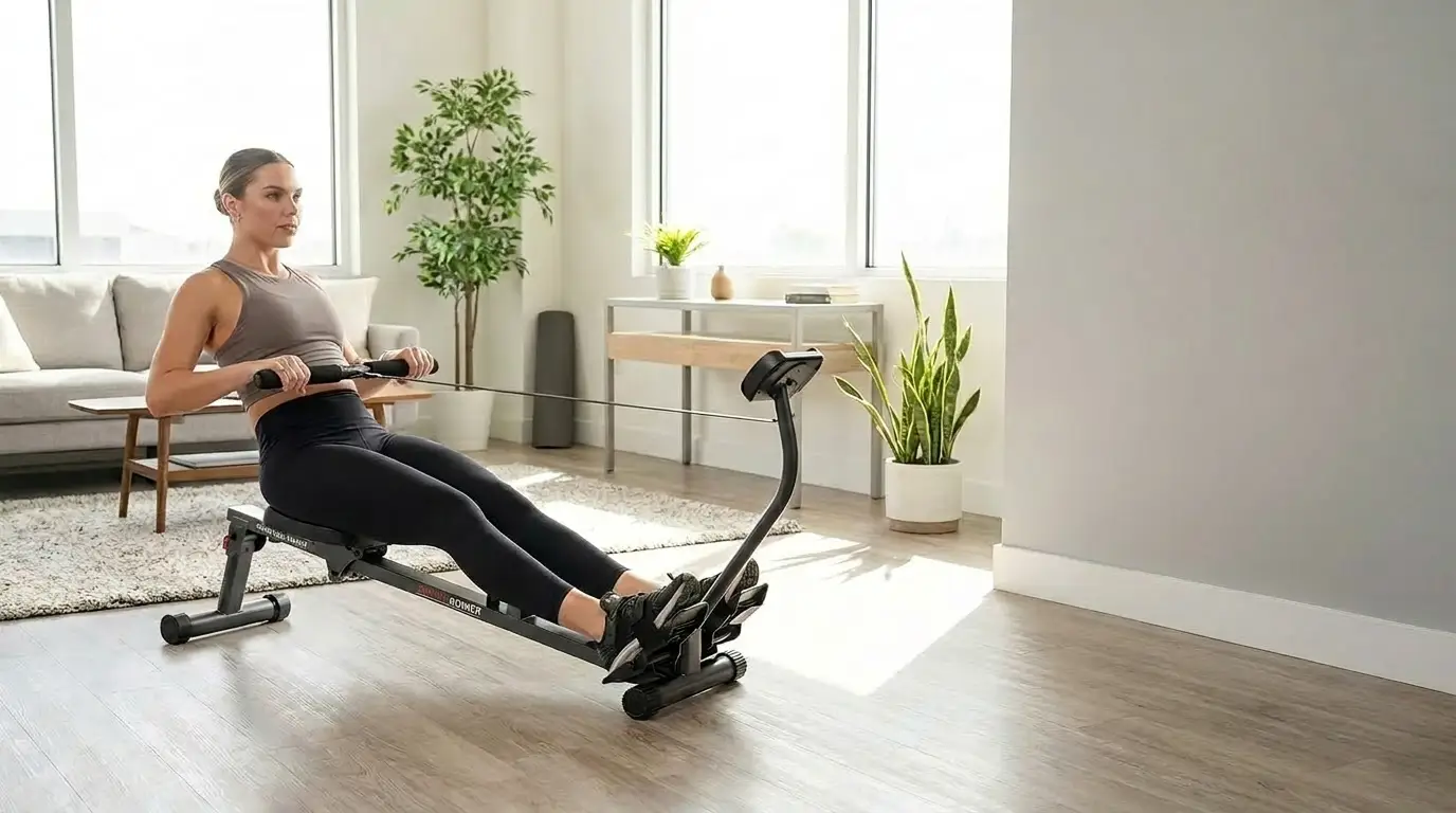 sunny health & fitness compact adjustable rowing machine review