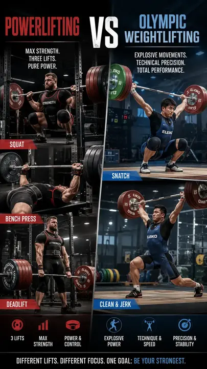 Powerlifting vs Olympic Weightlifting: Key Differences 2 Powerlifting vs Olympic Weightlifting Differences