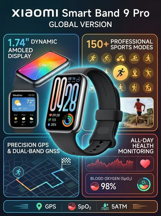 Xiaomi Smart Band 9 Review: Best Budget Fitness Tracker 2 XIAOMI Smart Band 9 Pro Smartband Global Version