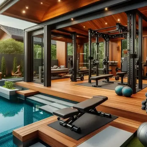 Outdoor Gym Ideas for Backyards: 15 Stylish & Practical Setups 20 Family-friendly backyard fitness area with workout equipment and open training space