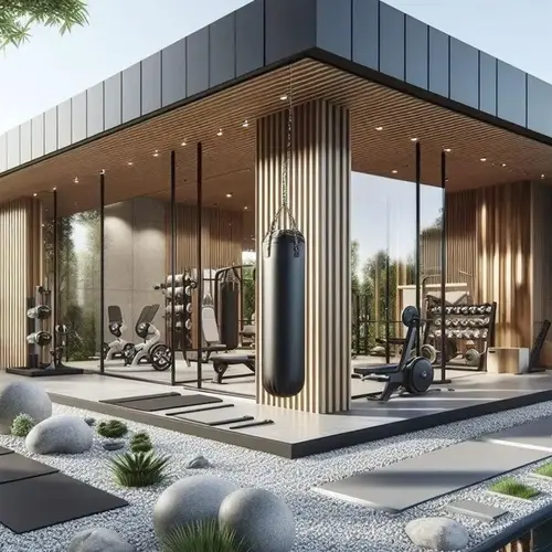 Outdoor Gym Ideas for Backyards: 15 Stylish & Practical Setups 21 High-end modern outdoor backyard gym with stylish architectural design