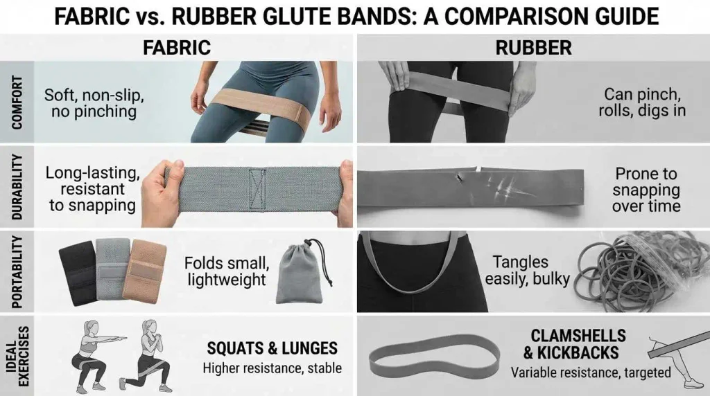 Fabric vs. rubber glute bands