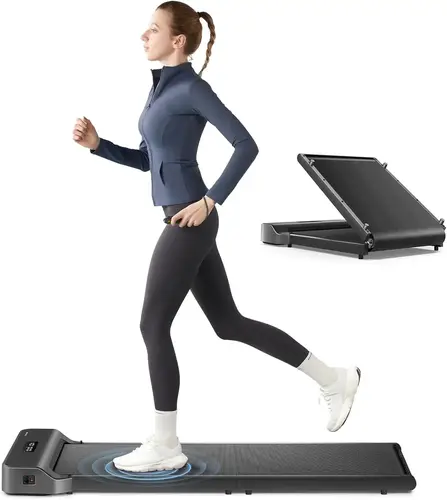 Best Quiet Walking Pads for Apartments (2026 Buying Guide) 4 Compact walking pad positioned for convenient apartment storage