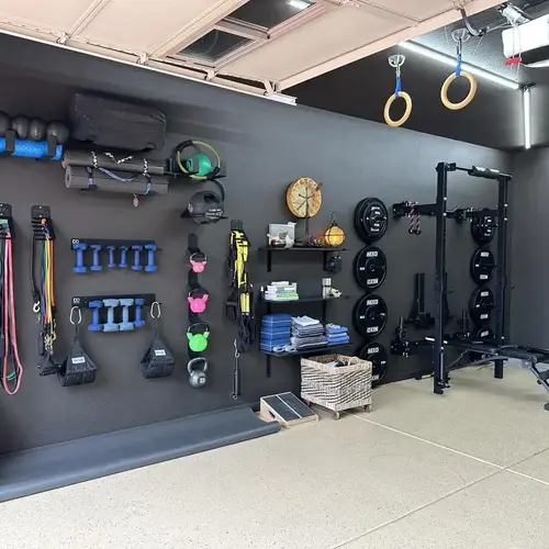 Home Gym with Wall-Mounted Equipment
