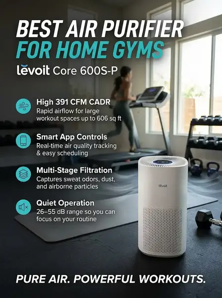 Best Air Purifiers for Home Gyms (2026 Buyer's Guide) 3 Levoit Smart Air Purifiers for Home Large Room