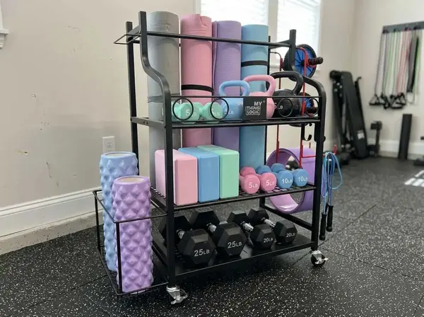 Mythinglogic Home Gym Rack for Dumbbells, Yoga Mats and Workout Equipment