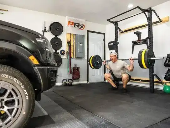 Man Builds Collapsible Home Gym in 2-Car Garage! | Garage gym, Home gym, Seven oaks
