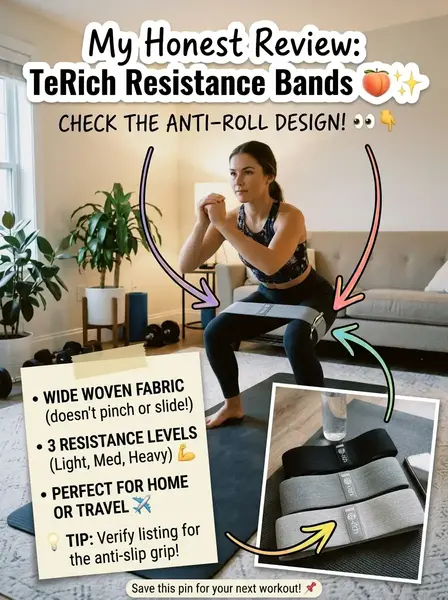 TeRich fabric resistance bands for legs and butt designed for glute bridges, lateral walks, and leg workouts