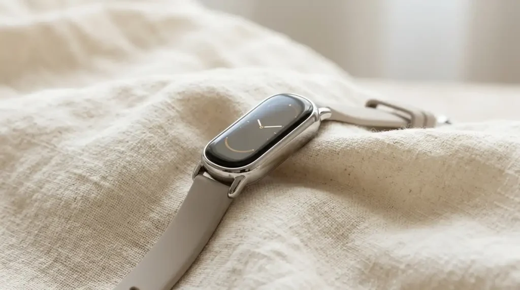 Fitbit Luxe Review: Is It Worth Buying in 2026? 2 Slim fitness tracker with a color display and stainless steel finish.