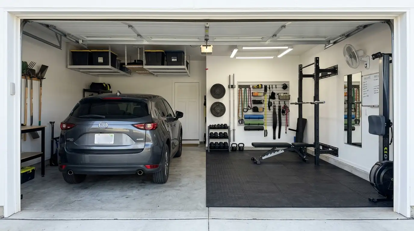 Half Garage Gym Ideas: Save Space and Keep Parking